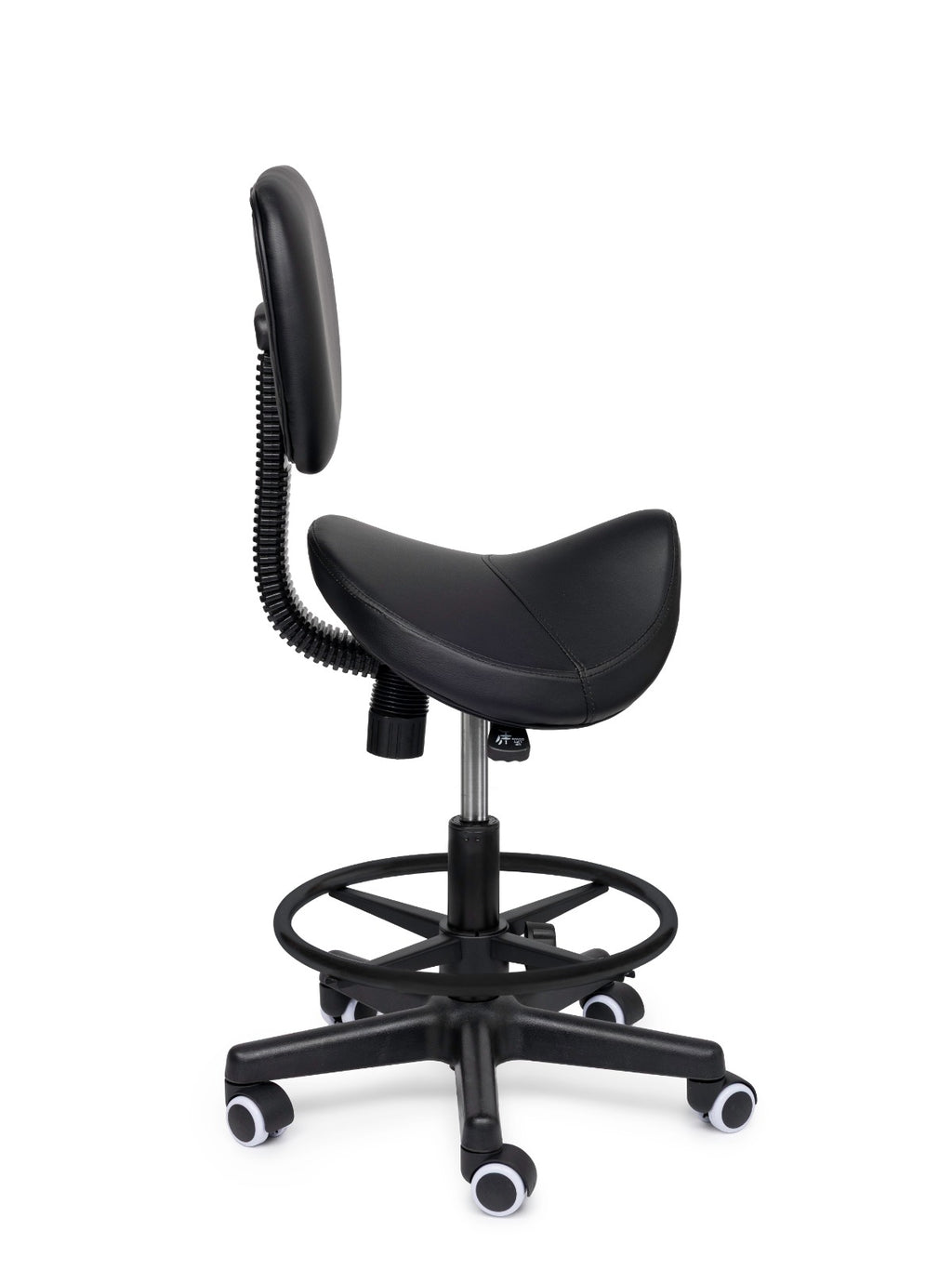 Premium Sattelhocker mit Lehne Schwarz Auf Räder