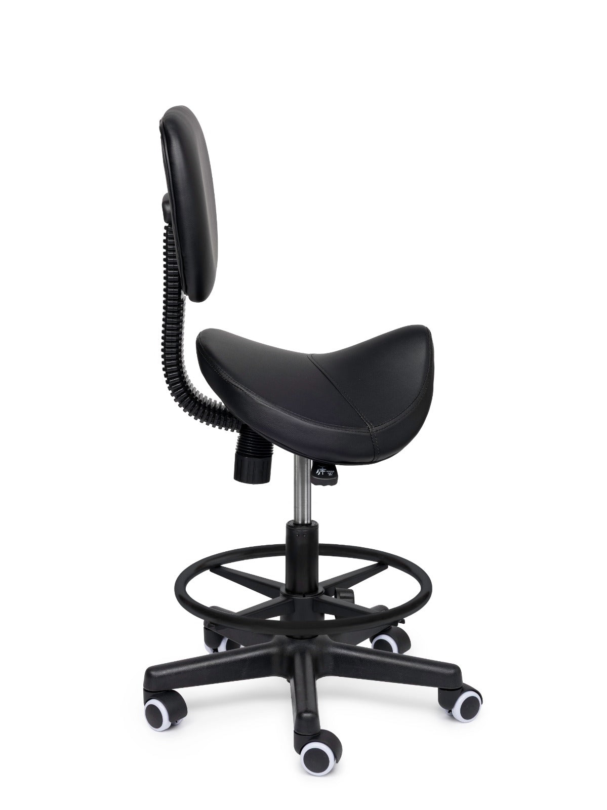Comfort Sattelhocker mit Lehne Schwarz auf Rollen