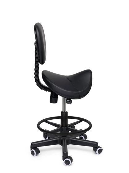 Comfort Sattelhocker mit Lehne Schwarz auf Rollen