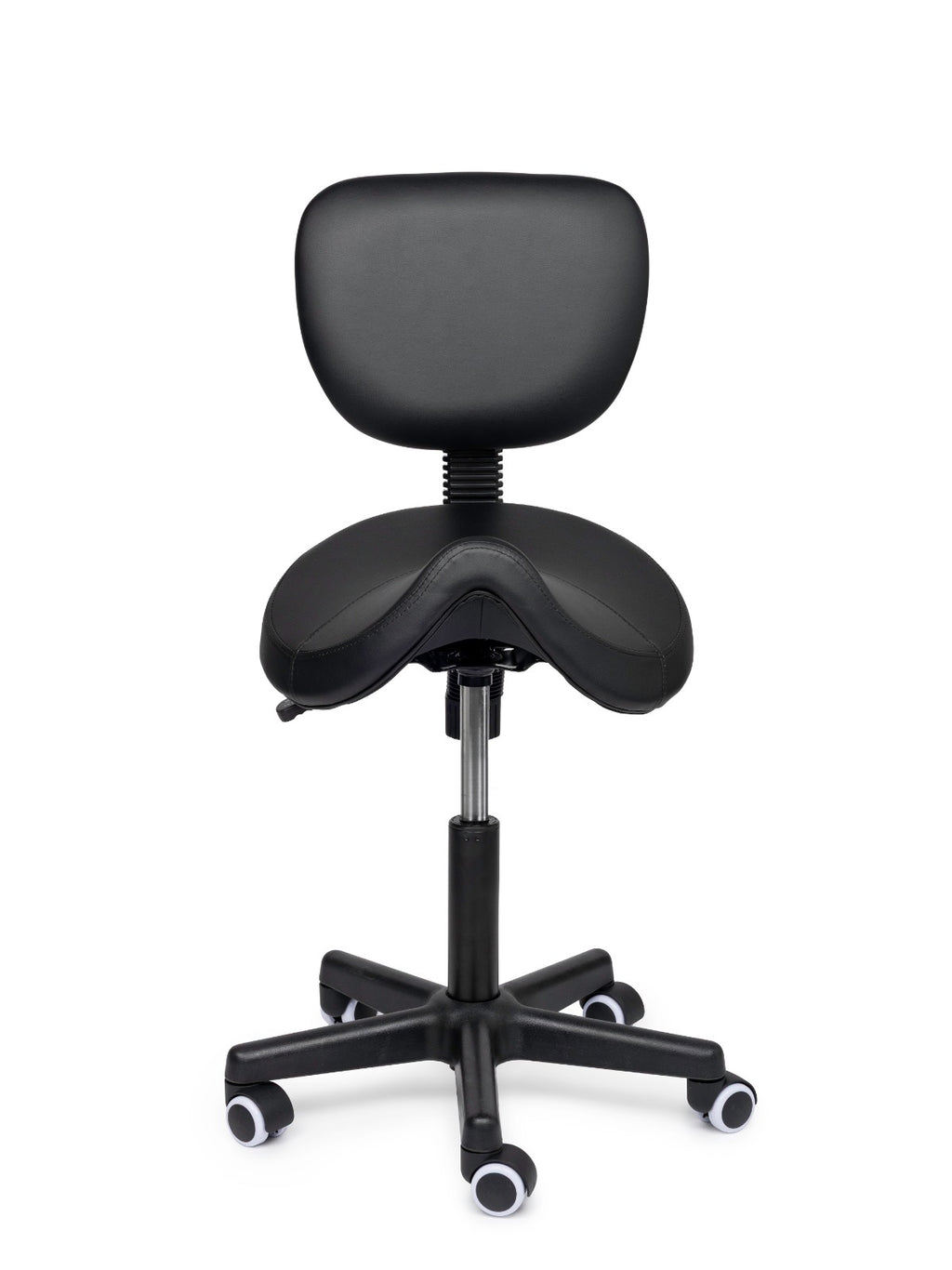 Premium Sattelhocker mit Lehne Schwarz Auf Räder