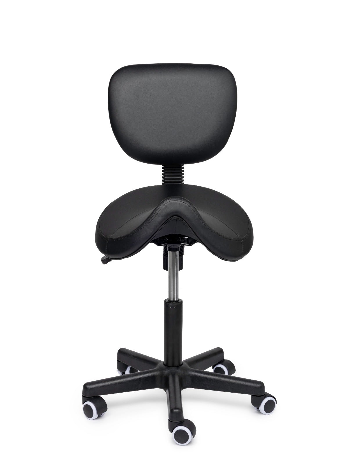 Comfort Sattelhocker mit Lehne Schwarz auf Rollen