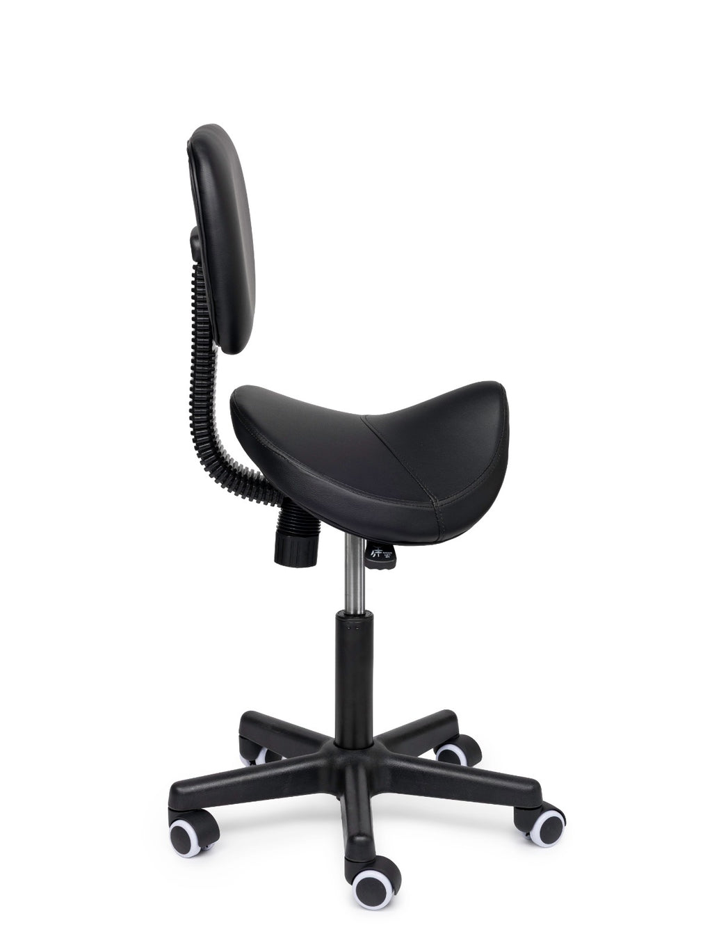 Premium Sattelhocker mit Lehne Schwarz Auf Räder