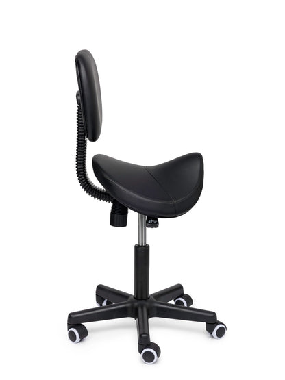 Comfort Sattelhocker mit Lehne Schwarz auf Rollen