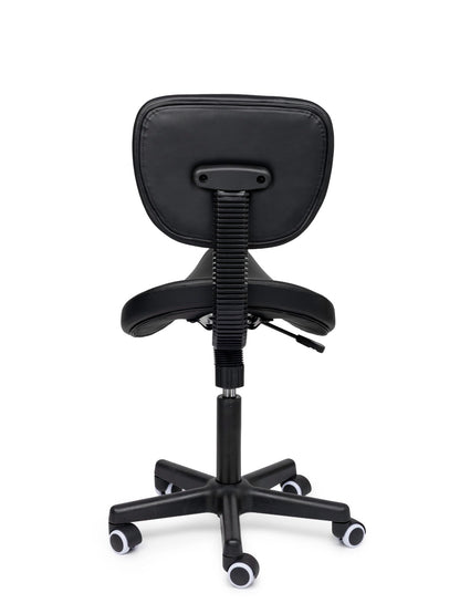 Comfort Sattelhocker mit Lehne Schwarz auf Rollen