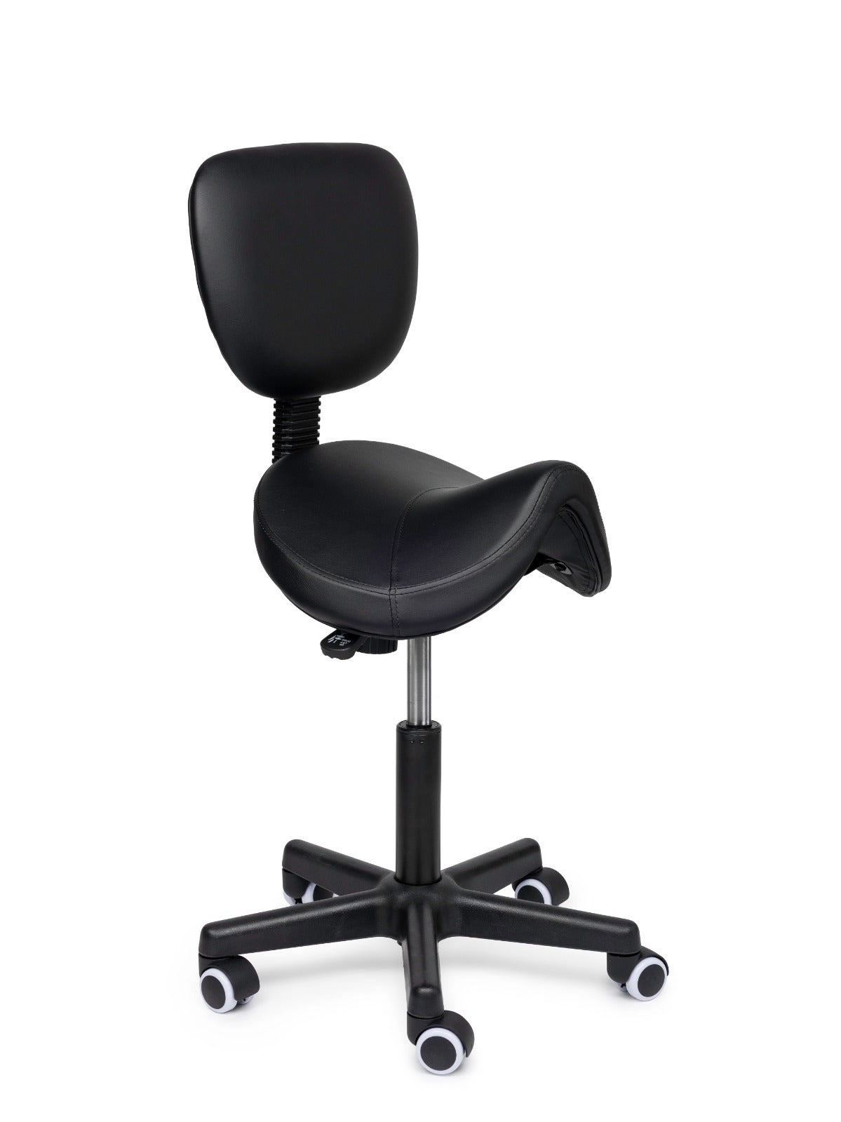 Comfort Sattelhocker mit Lehne Schwarz auf Rollen