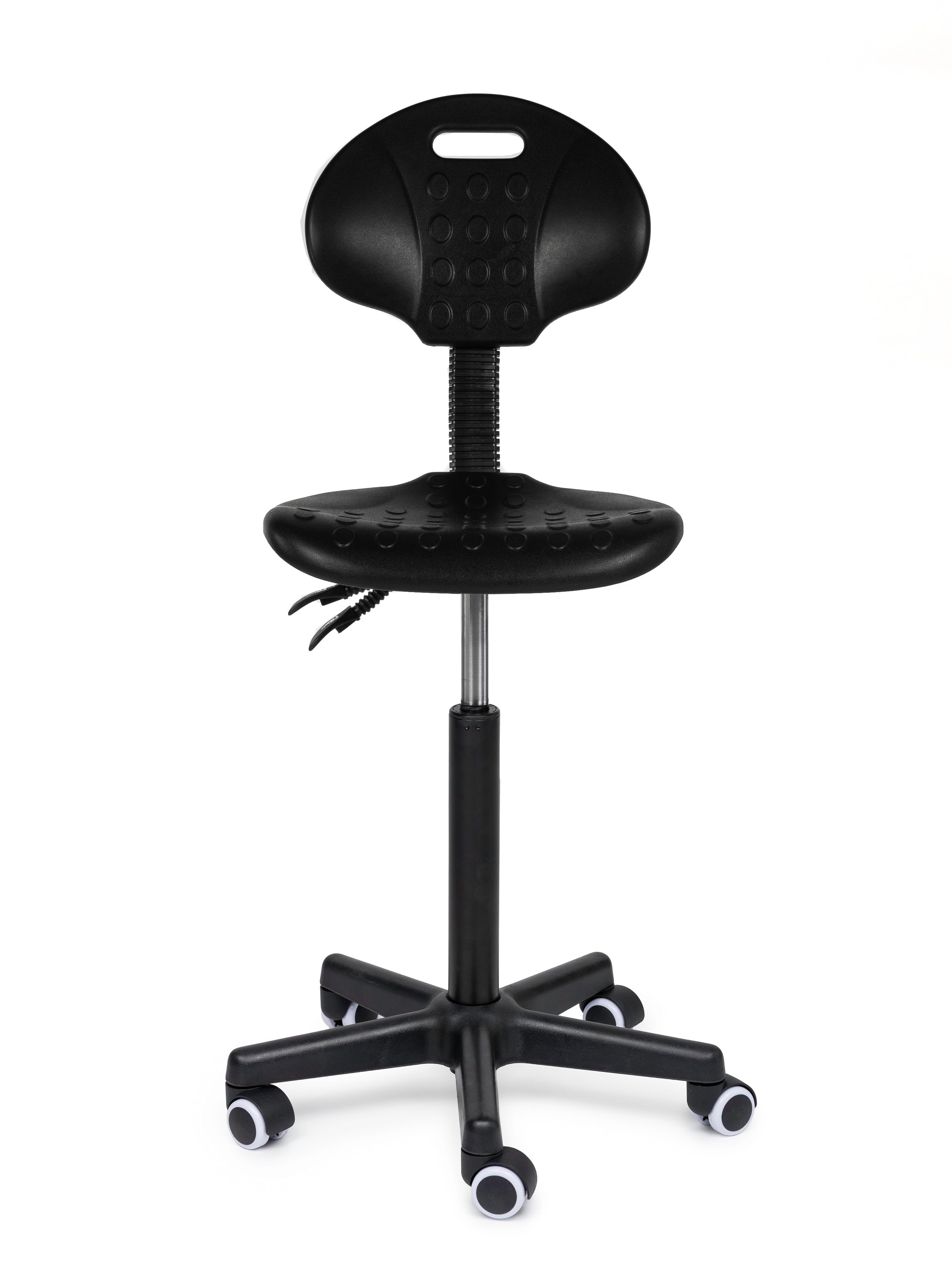Ergonomisch Arbeitshocker Mit Lehne Auf Räder Schwarz