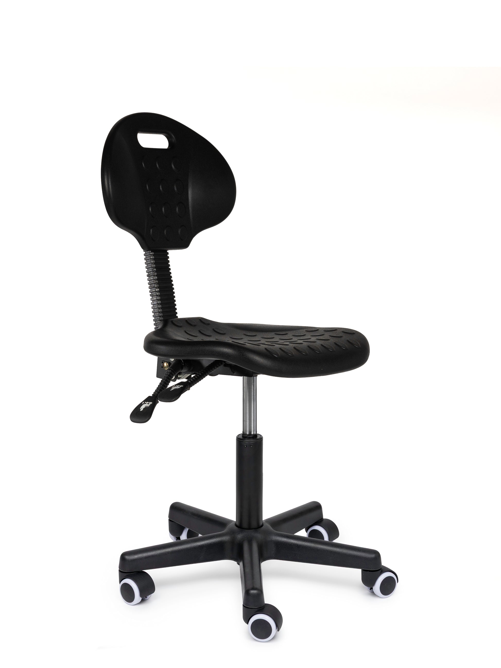 Ergonomisch Arbeitshocker Mit Lehne Auf Räder Schwarz