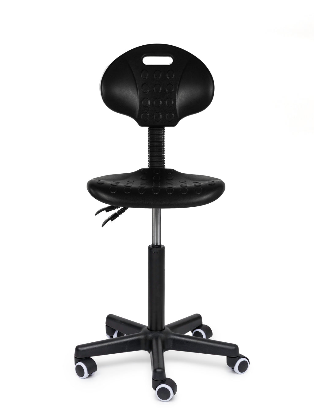 Ergonomisch Arbeitshocker Mit Lehne Auf Räder Schwarz
