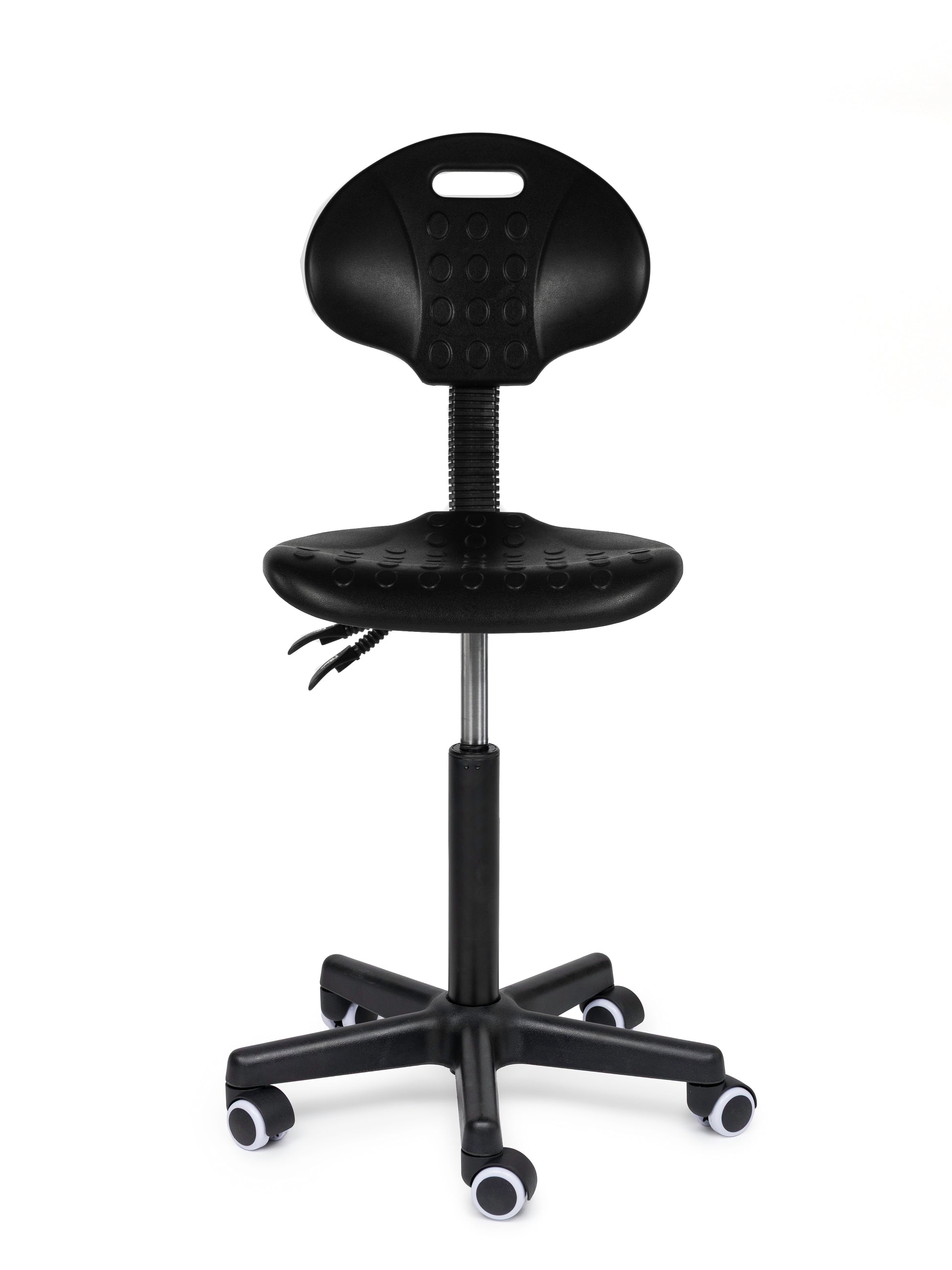 Ergonomisch Arbeitshocker Mit Lehne Auf Räder Schwarz