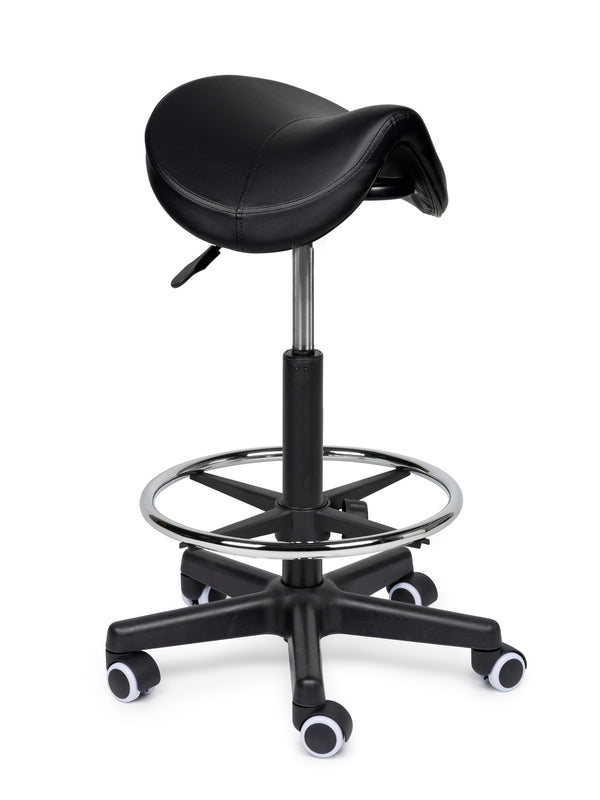 Comfort Sattelhocker Schwarz auf Rollen