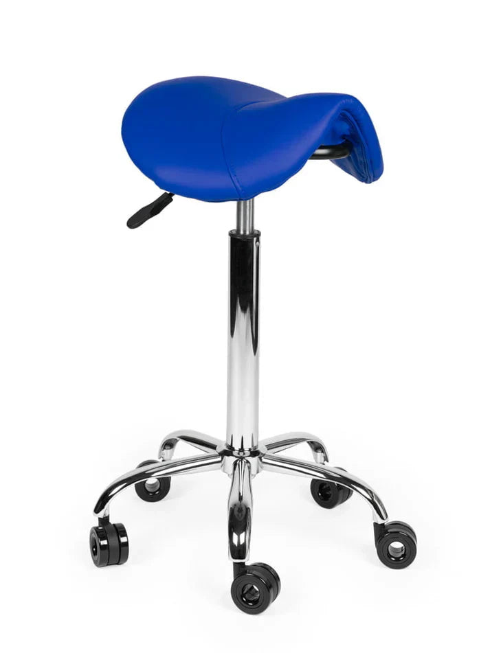 Friseurhocker Blau auf Rollen