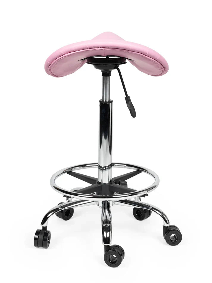 Friseurhocker Rosa auf Rollen