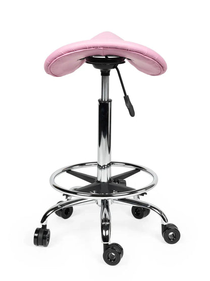 Friseurhocker Rosa auf Rollen