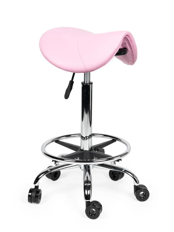 Friseurhocker Rosa auf Rollen