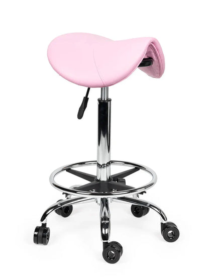 Friseurhocker Rosa auf Rollen