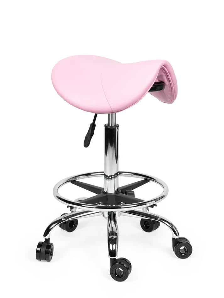 Friseurhocker Rosa auf Rollen