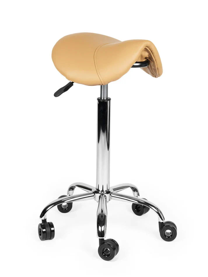 Friseurhocker Beige auf Rollen