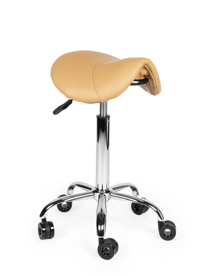 Friseurhocker Beige auf Rollen