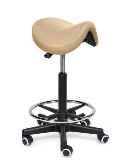 Comfort Sattelhocker Beige auf Rollen