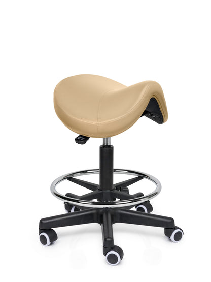 Comfort Sattelhocker Beige auf Rollen