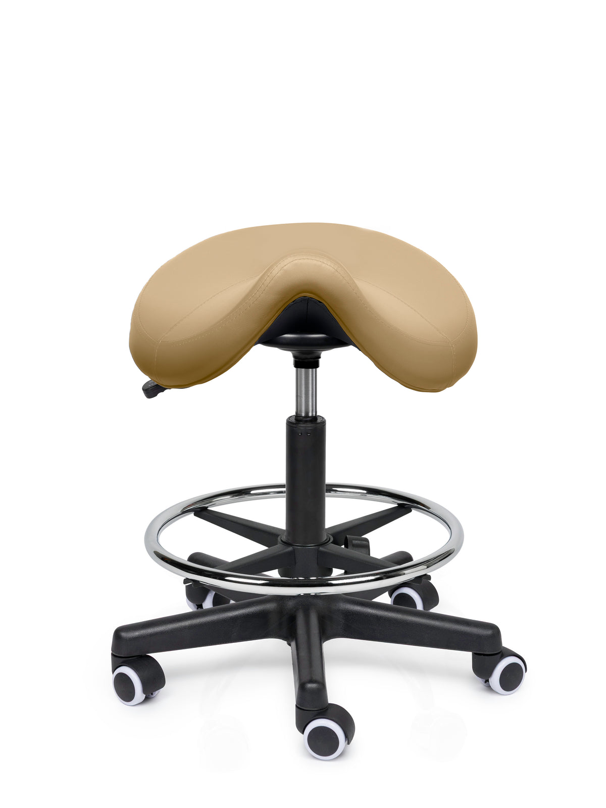Comfort Sattelhocker Beige auf Rollen