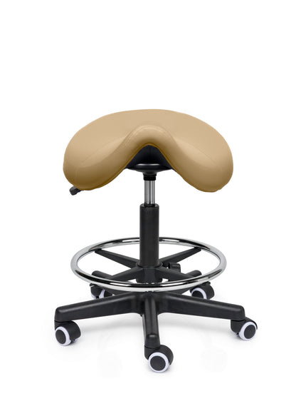 Comfort Sattelhocker Beige auf Rollen