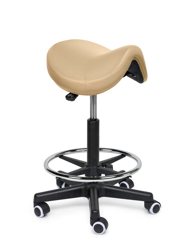 Comfort Sattelhocker Beige auf Rollen