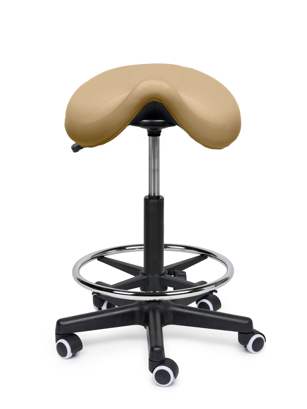Comfort Sattelhocker Beige auf Rollen