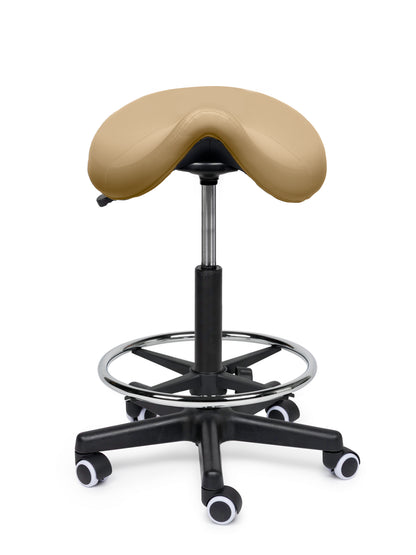 Comfort Sattelhocker Beige auf Rollen