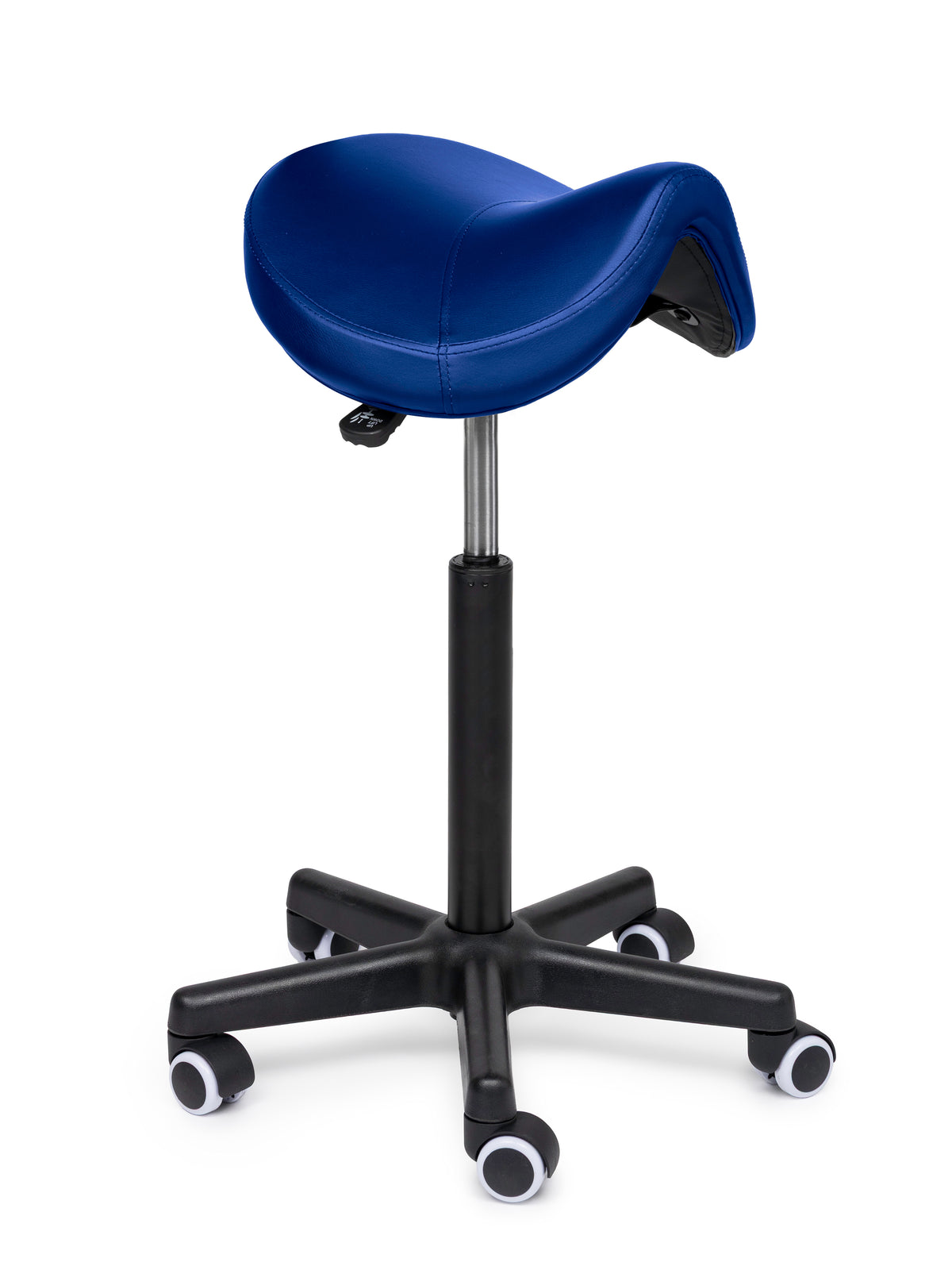 Comfort Sattelhocker Blau auf Rollen