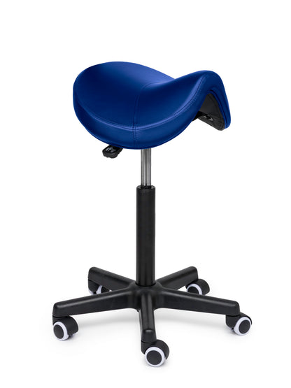 Comfort Sattelhocker Blau auf Rollen
