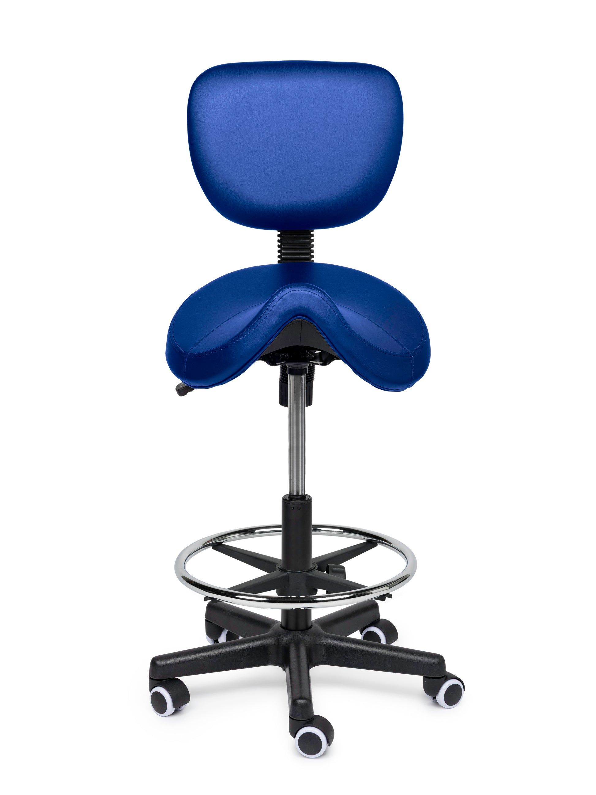 Premium Sattelhocker mit Lehne Blau Auf Räder