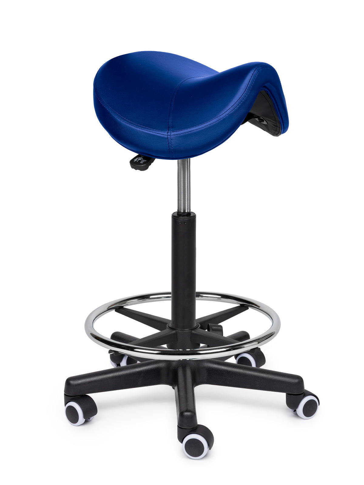 Comfort Sattelhocker Blau auf Rollen
