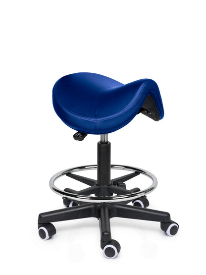 Comfort Sattelhocker Blau auf Rollen