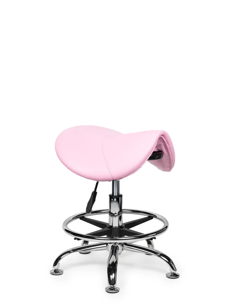 Sattelhocker Rosa auf Rollen