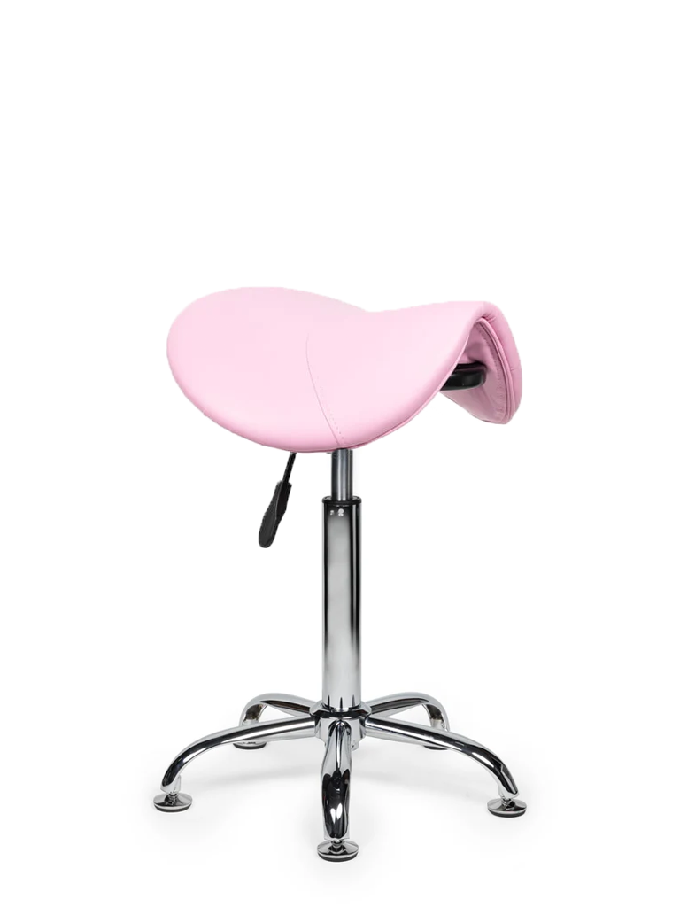 Sattelhocker Rosa auf Rollen