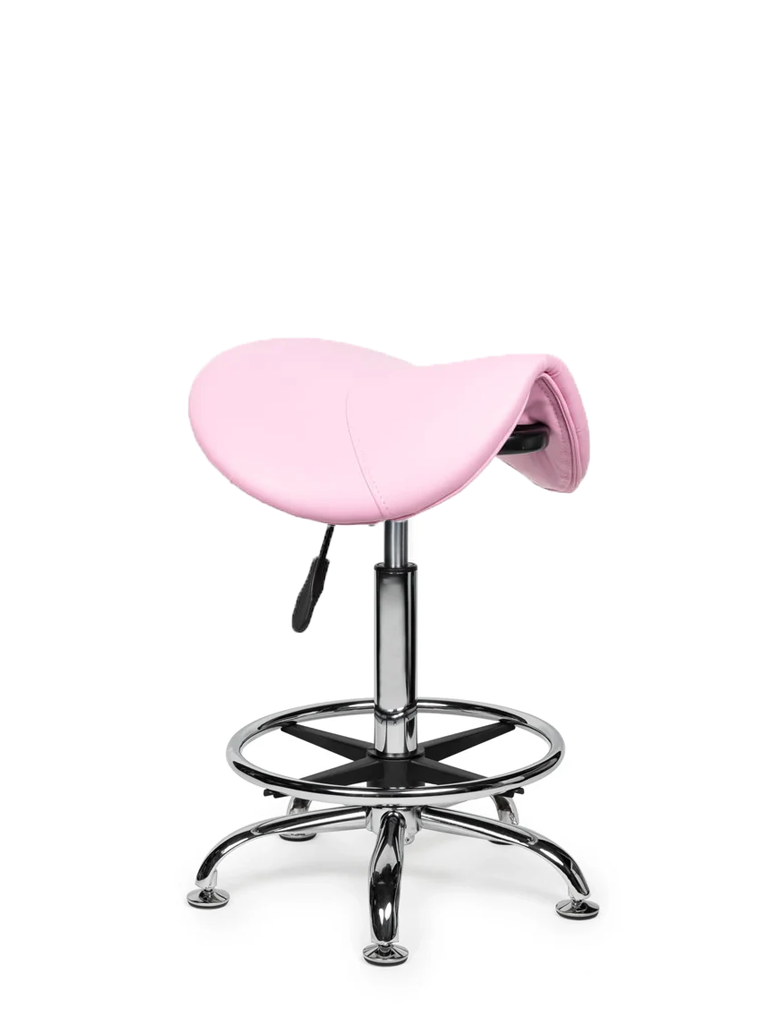 Sattelhocker Rosa auf Rollen