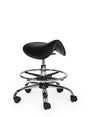 Ergonomischer Arbeitshocker Schwarz auf Rollen