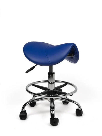 Sattelhocker Blau auf Rollen