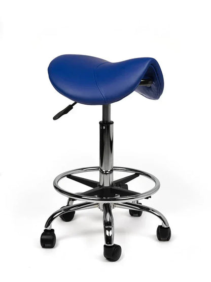 Sattelhocker Blau auf Rollen