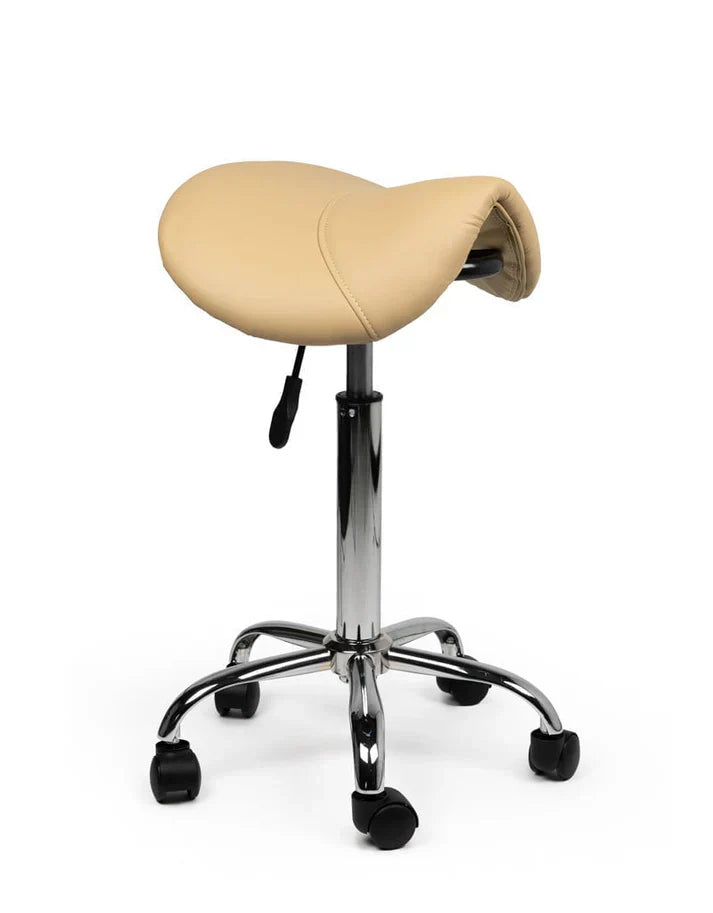 Sattelhocker Beige auf Rollen
