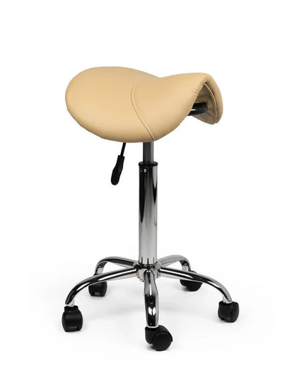 Sattelhocker Beige auf Rollen