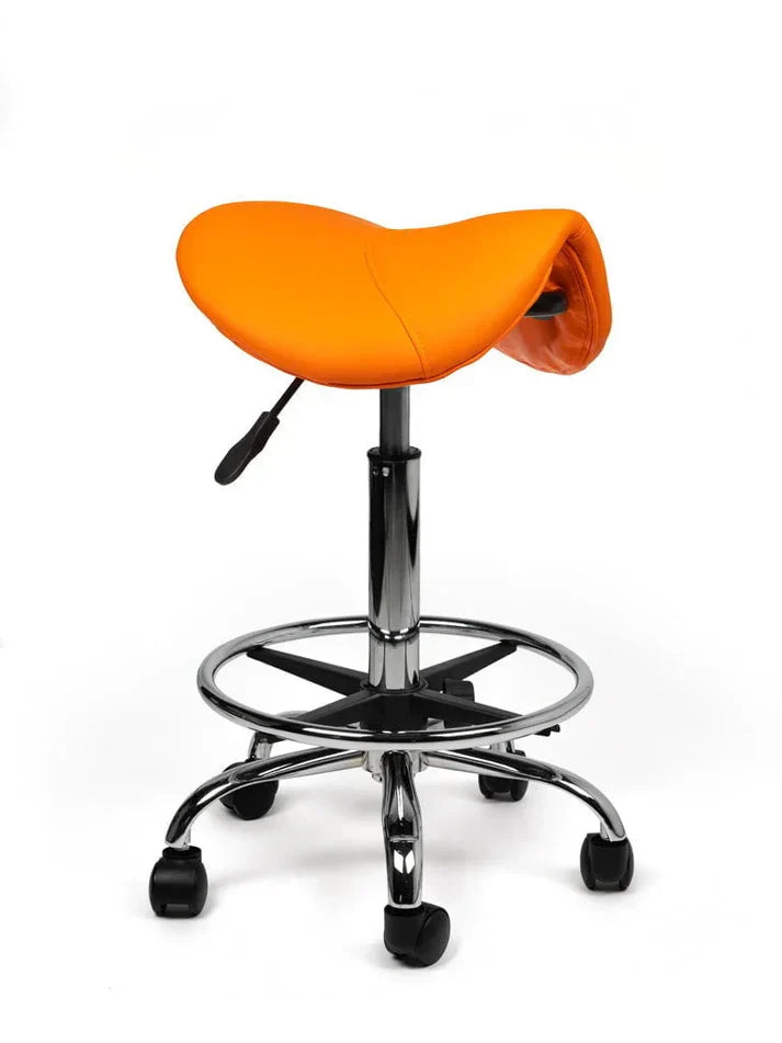 Sattelhocker Orange auf Rollen