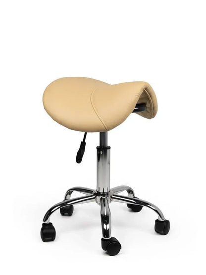 Sattelhocker Beige auf Rollen