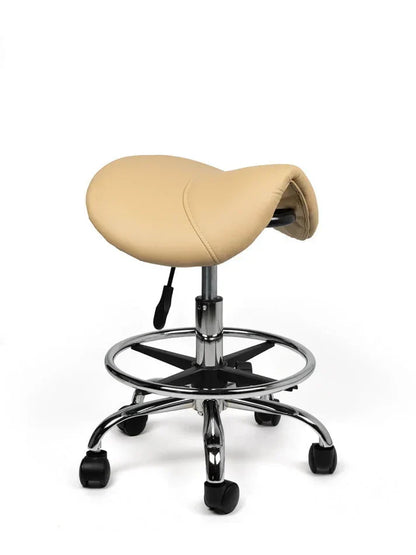Sattelhocker Beige auf Rollen