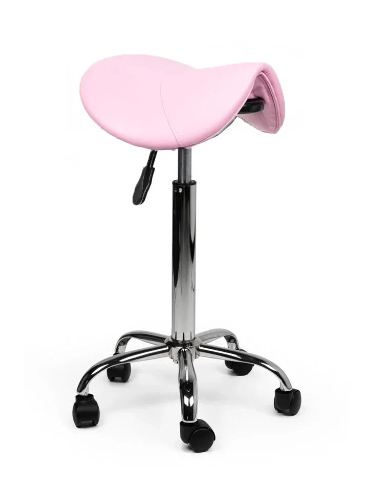 Sattelhocker Rosa auf Rollen