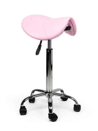 Sattelhocker Rosa auf Rollen