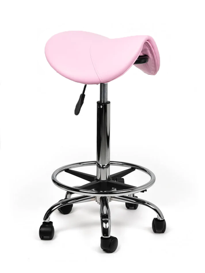 Sattelhocker Rosa auf Rollen