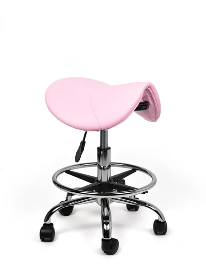 Sattelhocker Rosa auf Rollen