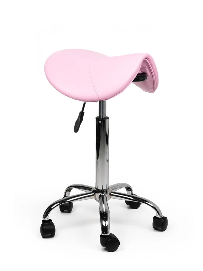 Sattelhocker Rosa auf Rollen